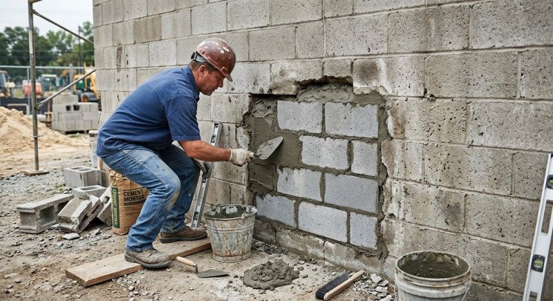 Cinder Block Wall Repair in Pinellas County, FL